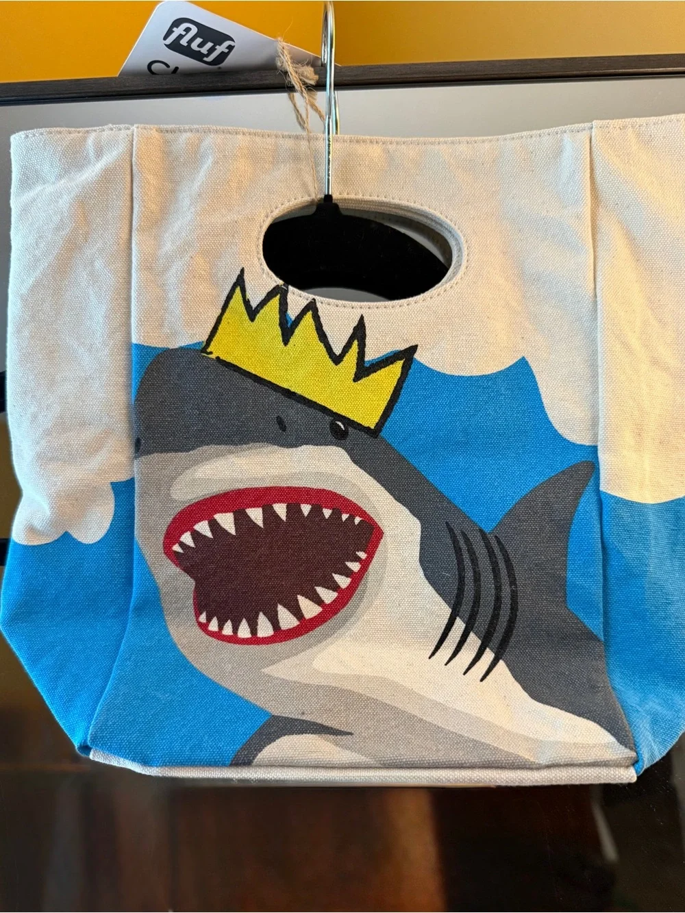 Fluf Classic Shark Kids Lunch Bag - Blue & Cream